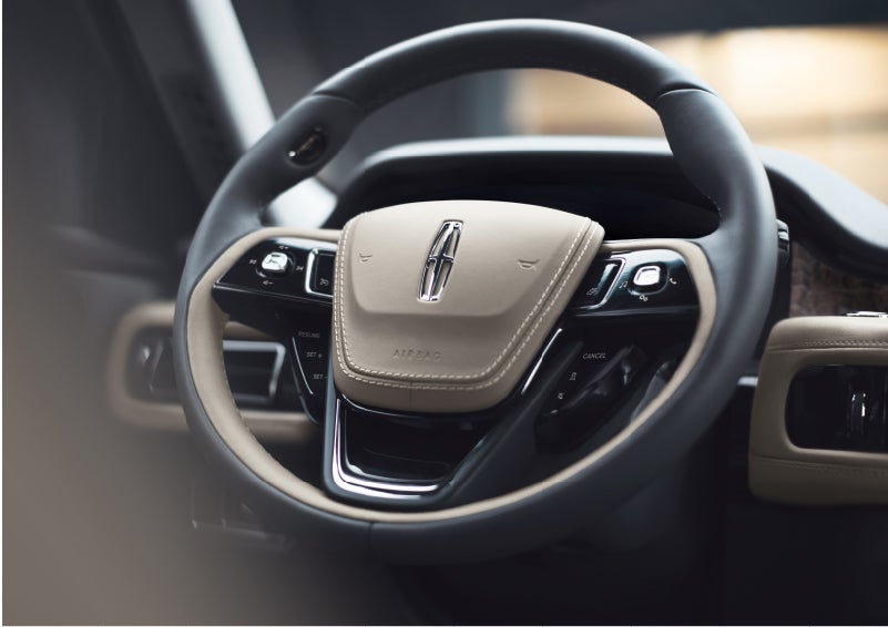 The intuitively placed controls of the steering wheel on a 2023 Lincoln Aviator® SUV | Courtesy Lincoln in Altoona PA