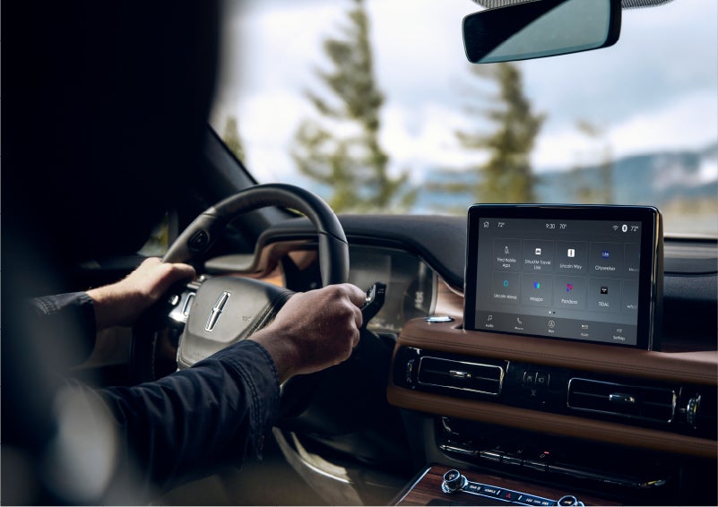 The Lincoln+Alexa app screen is displayed in the center screen of a 2023 Lincoln Aviator® Grand Touring SUV | Courtesy Lincoln in Altoona PA