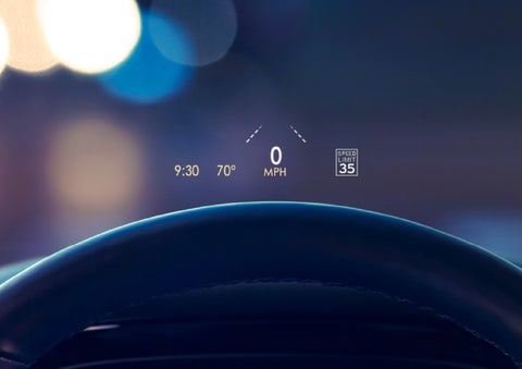 Useful driver information is being projected in front of the steering wheel on the windshield via the available head-up display. | Courtesy Lincoln in Altoona PA