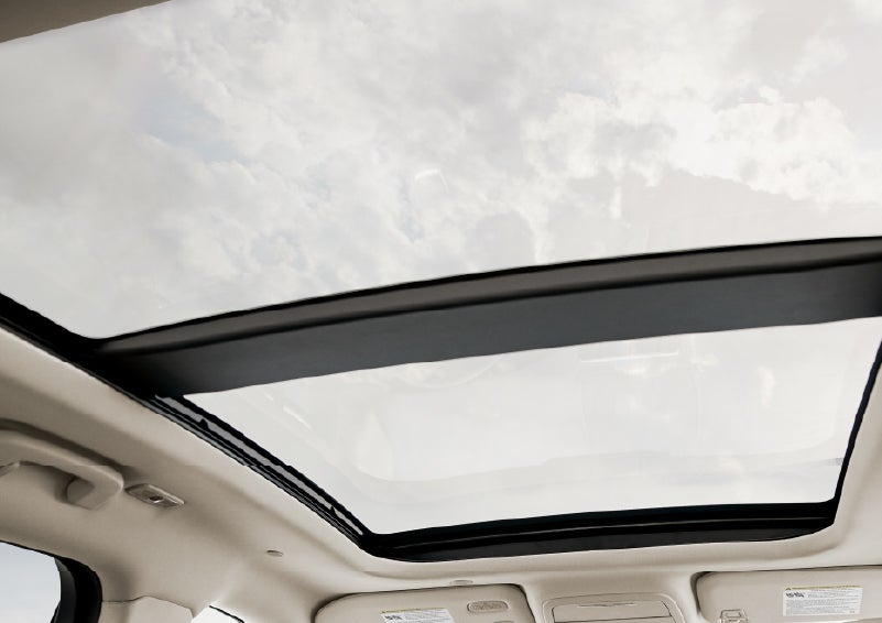 The available panoramic Vista Roof® is shown from inside a 2026 Lincoln Corsair® SUV | Courtesy Lincoln in Altoona PA
