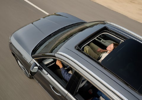 The available panoramic Vista Roof® of a 2027 Lincoln Aviator® SUV is open. | Courtesy Lincoln in Altoona PA
